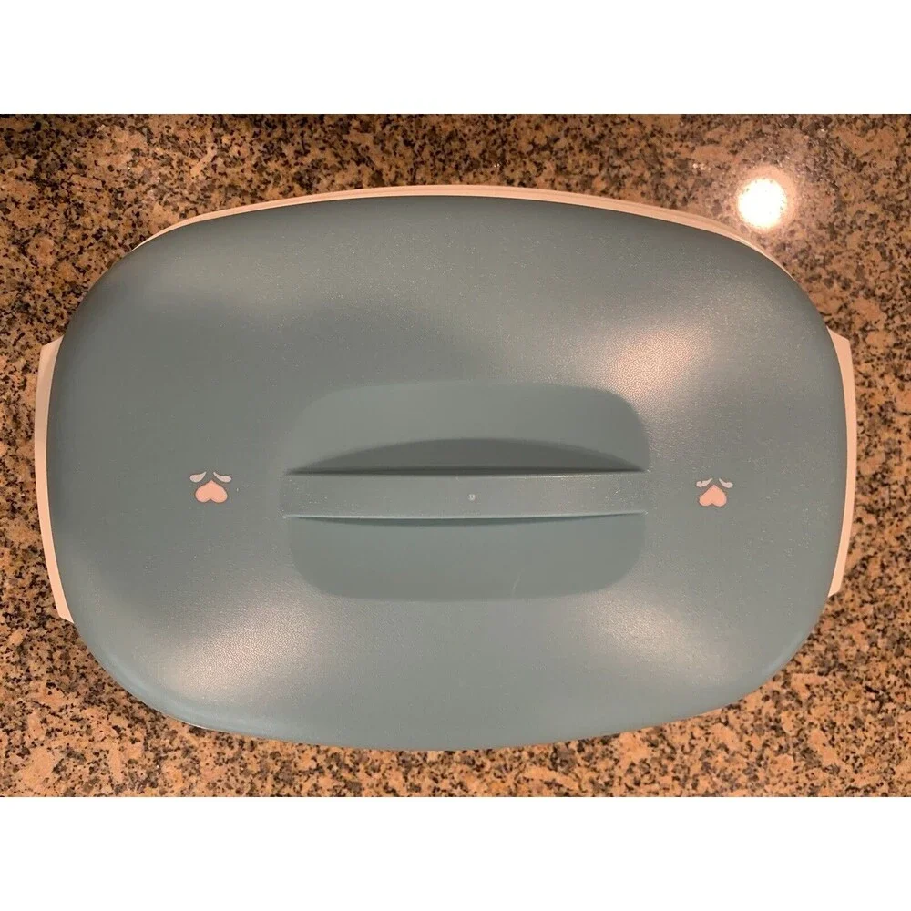 Tupperware Steamer Vintage 1273-3 Vegetable Rice Teal Turquoise Heart